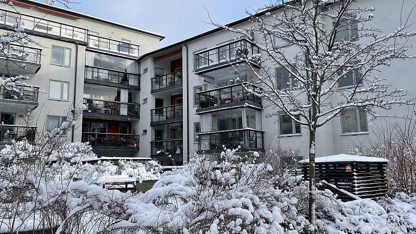 Innergården under vintern 